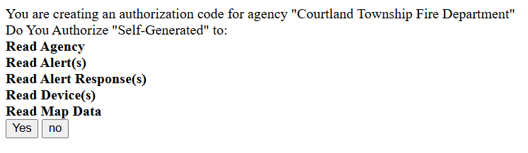 Authorize StationCommand access screenshot